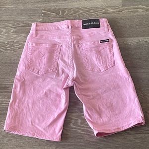 Calvin Klein bubblegum pink mid rise denim shorts
